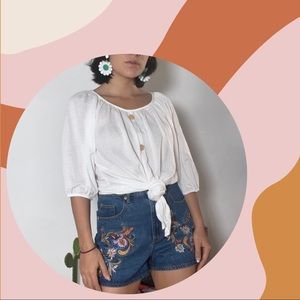 White boho top